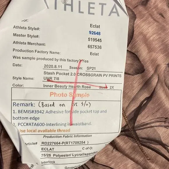 NWOT Athleta Stash Pocket Leggings Sz 2X in Inner Beauty Hearth Rose - Picture 7 of 10